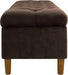 Home Decor | Tufted Ainsley Button Storage Ottoman Bench with Hinged Lid | Ottoman Bench with Storage for Living Room & Bedroom, Chocolate Brown Velvet