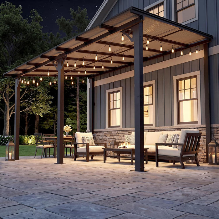 14x10 Gazebo Weatherproof Outdoor Patio Sloped Roof