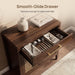 60" Walnut Sideboard Buffet Cabinet with Adjustable Shelves