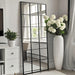 Windowpane Full Length Mirror, 65"X 24" Floor Standing Mirror, Black