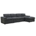 Sectional Sofa, 132" Oversized 4 Seater Couch with Ottoman for Living Room, Corduroy, Gray