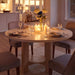 47 Inches round Dining Table for 4-6 People, White Oak Gray