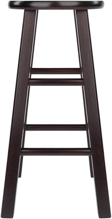 Element 2-Piece 24In Counter Stool Set, Espresso Finish, Solid Wood, Modern Design