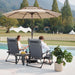 9FT 3 Tier Patio Umbrella Outdoor Market Umbrella Table Umbrellas with 8 Ribs 1.5 Pole Push Button Tilt and Crank UV Protection for Garden,Beige