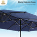 13 Ft Large Patio Umbrella, Double-Sided Twin, Outdoor Market Umbrella with Crank Handle, Powerful UV Protective, Navy Blue