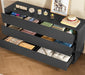 55" Dresser for Bedroom with 6 Drawers, Black Dresser with Metal Slide, Bedroom Dressers, Wood Dressers & Chests of Drawers for Bedroom, Hallway, Black