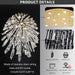D40'' X H120'' Crystal Chandelier High Ceiling Chandeliers for Entryway Large Raindrop Chandeliers LED Dimmable Flush Mount Light Fixtures for Staircaes Foyer Hallway Living Room Bulbs Included Gold