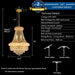 Empire Crystal Chandeliers K9 Crystals Gold Finish