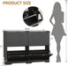 Black Fluted Shoe Cabinet With Adjustable Shelving
