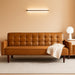 Brown PU FullGrain Leather SpaceSaving ThreeSeater Sofa