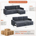 Dark Gray Sectional Sofa with Chaise & USB