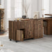 Fluted Lockable File Cabinet Five Drawers WalnutFinish