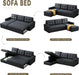 81.5" L-Shaped Sleeper Sectional Sofa Dark Grey