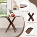 36" round Wood Dining Table, Farmhouse Kitchen Table with Intersecting Pedestal Base & Solid Rubber Wood Legs, Vintage Coffee Tables for Dinette, Small Spaces, Restaurant, Brown