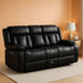 Loveseat Recliner Sofa, RV Recliner Couch, Manual Reclining Loveseat with Console for Living Room, Home Theater Seating with AC/USB C/USB and Drawer (Black, Loveseat with Console)