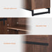 Modern TV Stand with 3 Tiers Bookshelf, Farmhouse Entertainment Center with 4 Large Storage Cabinets and Adjustable Shelf, Wooden Media TV Console with Black Metal Leg for Living Room, Brown