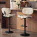 VASAGLE Bar Stools Set of 2, Height Adjustable Swivel Chairs, PU Leather | Kitchen Barstools with Back and Footrest, Quilt Surface, Steel, Dining Room, Counter, Cream White,Uljb150W101S