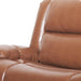 Carlo Oversized Manual Recliner Chair with Cup Holder, Faux Leather Recliner Sofa, Modern Reclining Accent Chair, Sturdy Wooden Frame, Brown