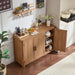 Sideboard Buffet Cabinet with Storage, 46" Arc-Shaped Credenza