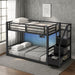 Black Twin Over Twin Metal Bunk Bed StorageDrawers