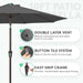 10 Ft Outdoor Patio Umbrella W/Tilt and Crank, Gray