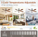 52 Inch Smart Ceiling Fan with Light, Modern Ceiling Fan with Dimmable Memory LED, Compatible with Alexa/Google/App, 6 Speeds 5000CFM, Timer Quiet Reversible DC Motor, ABS, FCC/ETL, Brown