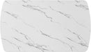 63" Faux Marble Dining Table for 4-6, Rectangle, White