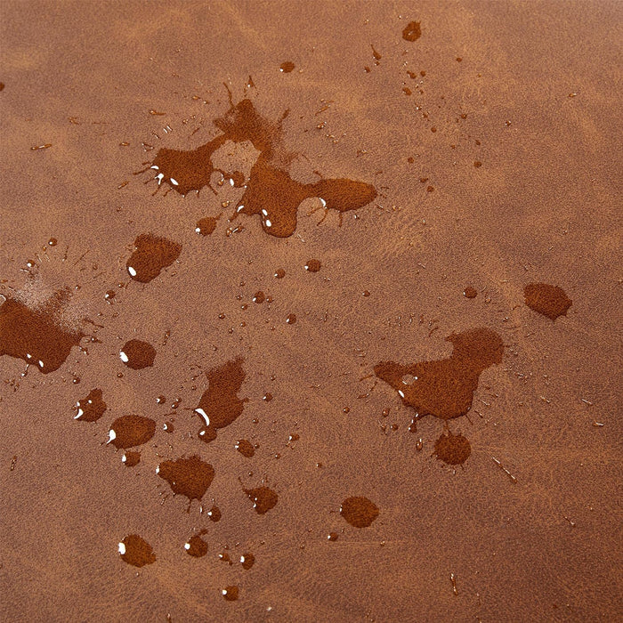 PU Leather Accent Chair, Mid-Century Modern Armchair with Solid Wood Legs, Reading Leisure Chair with High Back for Living Room Bedroom Waiting Room, Set of 2, Brown