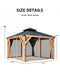 Hardtop Gazebo TenByTenFeet WeatherResistantDoubleRoof
