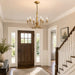 Farmhouse Vintage Antique Brass Chandelier: Distressed Gold Candle Fixture