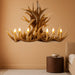 Deer Antler Chandelier Lighting,Large Deer Rustic Farmhouse Chandelier Light Fixtures for Dining Room Living Room Kitchen Island Bedroom Entryway Foyer (9 Lamp Arms + 6 Arms)