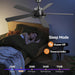 52 Inch Black Ceiling Fans with Lights Led Remote Control Flush Mount Low Profile for Bedroom Living Dining Room Outdoor Farmhouse Patio,Reversible,Dc Motor,Diammable,Buzzer On/Off,5 Blades