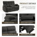 Power Reclining Loveseat with Console, Power Loveseat Recliner Sofa with Heat and Massage, Extended Footrest, Wall Hugger Recliners with Cup Holders, Lumbar Support for Living Room
