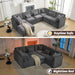 125Inch Oversized Corduroy Cloud Sleeper Grey Sofa