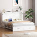 Queen Murphy Bed Cabinet Integrated Charging White