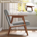 Gray Upholstered Contemporary Accent Chair With Walnut