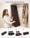 Storage Ottoman Bench, 43 Inches Folding Ottoman with 2 Dividers, PU Leather Foot Rest, End of Bed Bench, Storage Chest for Living Room, Bedroom and Entryway, Brown
