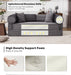 Gray Corduroy Convertible Sectional Sofa Bed Cushions