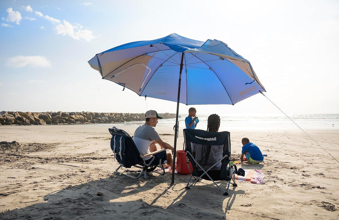 Premiere UPF 50+ Umbrella Shelter for Sun and Rain Protection (8-Foot, Blue)