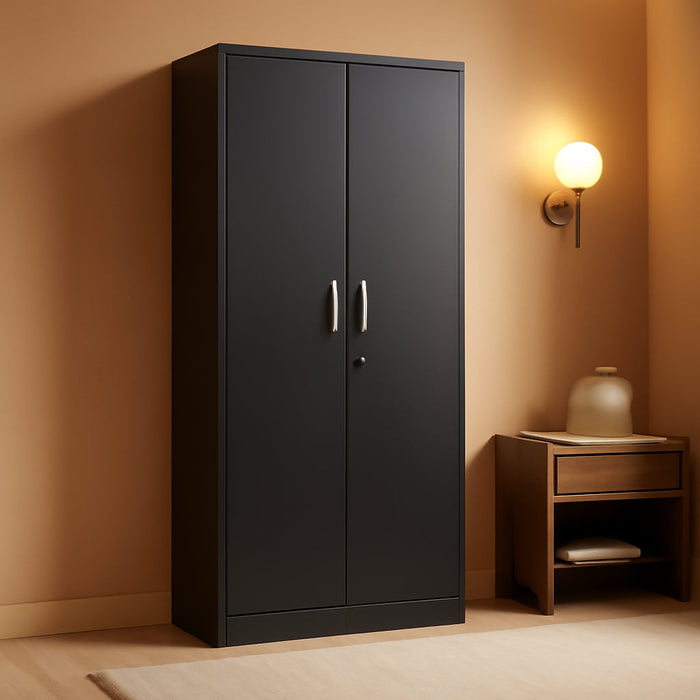 Metal Storage Cabinet with Adjustable Shelves, Garage Storage Cabinet with Doors and Shelves, File Cabinets for Home Office, Kitchen Pantry Cabinet, 71'H, Black