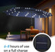 15 Ft Large Outdoor Patio Umbrella with Solar Led Lights & Base Included, Double-Sided Rectangular Table Umbrella with Stand, Market Umbrellas for Deck Poolside Garden Backyard, Navy Blue