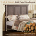 Solid Wood King Bed Frame with 65.2" High Headboard, Traditional Platform Bed with Heavy Duty Slats, No Box Spring Needed, Easy Assembly, Dark Brown