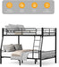 Full XL over Queen Bunk Beds for Adults, Heavy-Duty Metal Bunk Bed Frame with Non-Slip Ladder and Safety Full-Length Guardrails for Kids Teens Adults, Space-Saving, Black