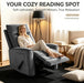 Swivel Rocker Recliner Chair, Rocking Chair, Small Swivel Recliner for Small Spaces, Living Room, Rv(Dark Grey)