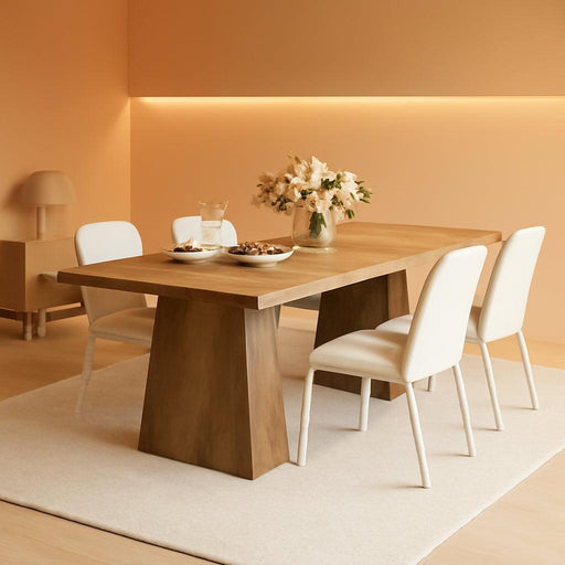 Dining Table for 6 People, Wooden Table, Rectangle Furniture with Heavy Duty Legs, Modern Kitchen Table for Home, Dining Room, Oak