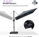 Outdoor Umbrella 8' X 8' Square Premium Sun Protection Grey | Smooth One-Hand Shade Control, Fade Resistant, Premium Aluminum Frame, 5 Tilt to Fit the Sun, Arrives Safe, Built to Last