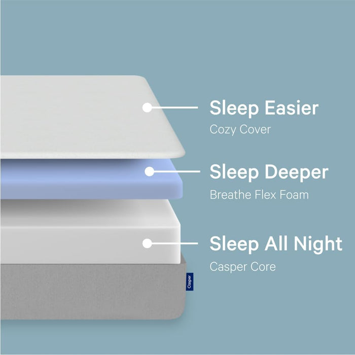 Sleep Element, Queen Medium Firm Mattress - Memory Foam + Support - 100-Night Trial - Certipur-Us Mattress, Grey