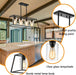 Black Farmhouse Chandeliers for Dining Room, Rustic Kitchen Island Light Fixture, 4-Light Linear Pendant Lights Kitchen Island with Glass Shade ，Apply to Dining Room Light Fixtures over Table