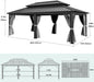 12X20FT Hard Top Metal Gazebo Patios Double Roof Canopy Aluminum Frame Garden Gzebo Tent Curtains Netting for Patios Backyards Decks Lawns