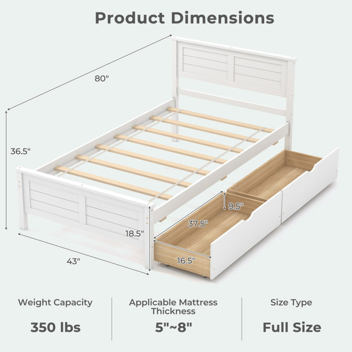 Twin Size Bed Frame with Storage Drawers